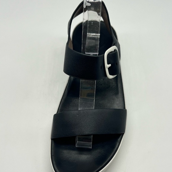 FitFLop - Bon Black Leather Adjustable Strappy Comfortable Wedge Size 7 - Picture 9 of 13